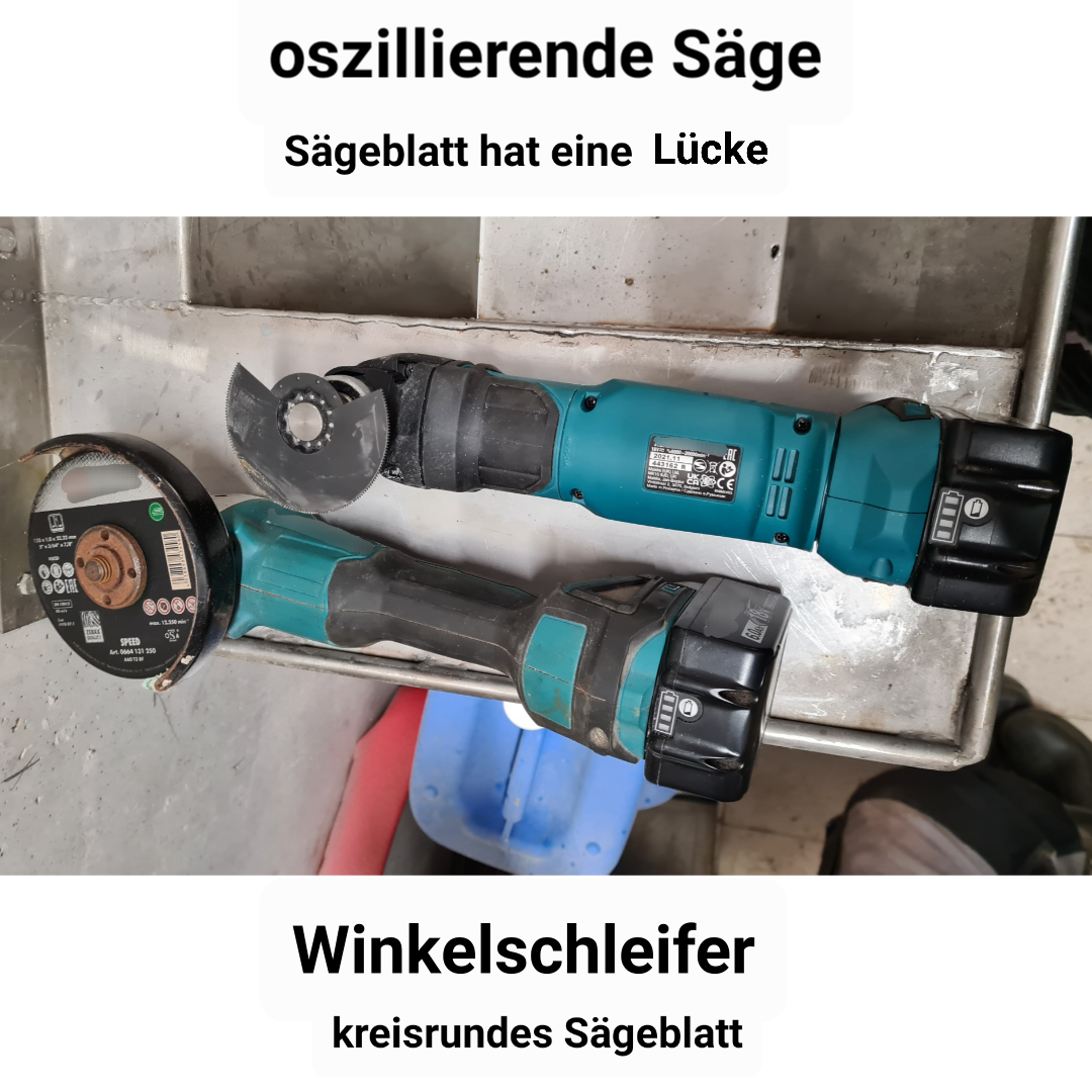 Gipsverband mit oszillierender Säge entfernen